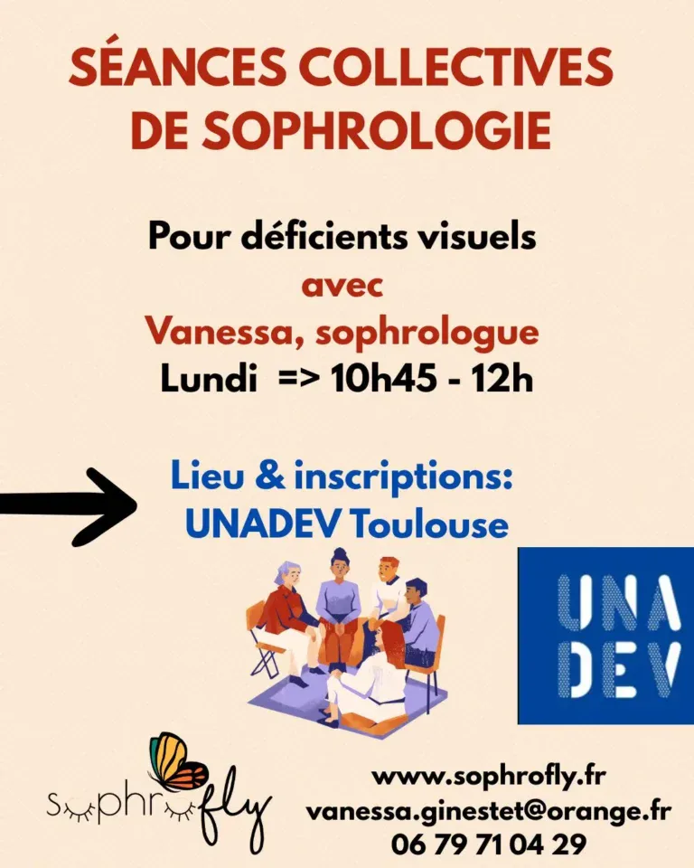 cours collectif sophrologie pour déficients visuels de l'UNADEV